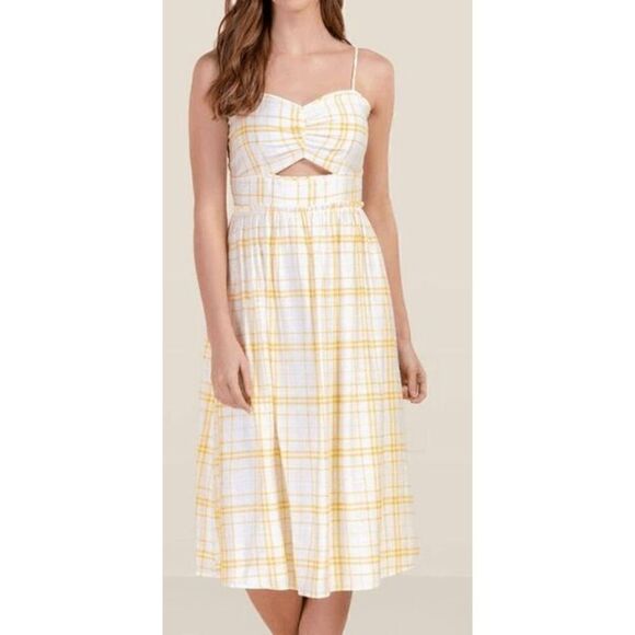Francesca's Marla Plaid Midi Dress, Size Medium - Picture 1 of 10